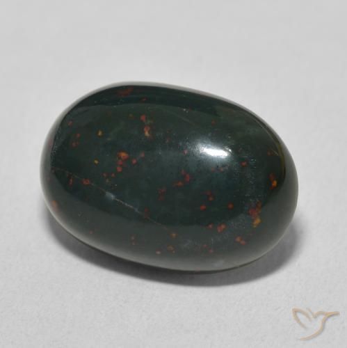 Pedra de Sangue Verde floresta Natural 9.32ct, oval, Opaco