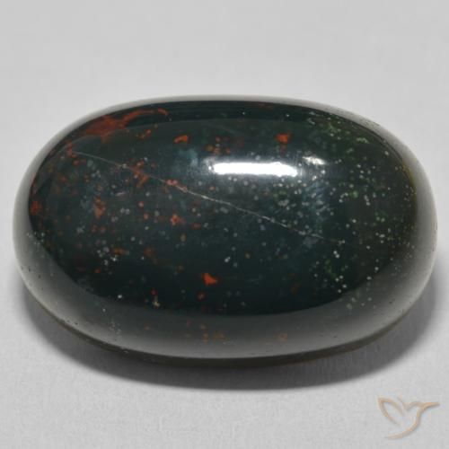 39.29ct Natural Verde floresta Pedra de Sangue, oval, Opaco