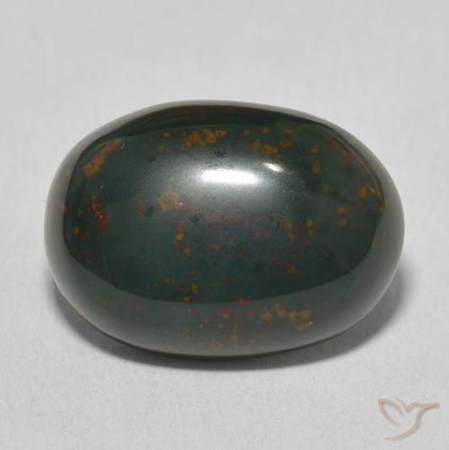 10.28ct Natural Verde escuro Pedra de Sangue, oval, Opaco