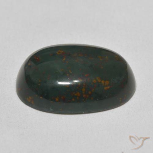 Pedra de Sangue Verde escuro Natural 10.28ct, oval, Opaco