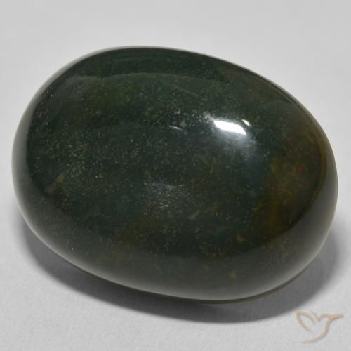 Pedra de Sangue verde escuro Natural 35.01ct, oval, Opaco