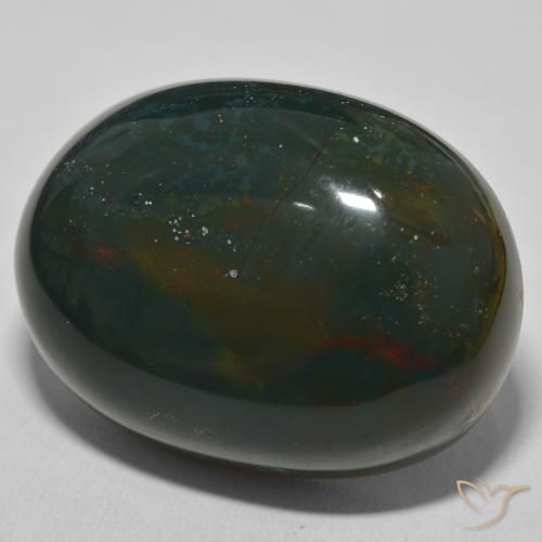 Pedra de Sangue Verde floresta Natural 88.29ct, oval, Opaco