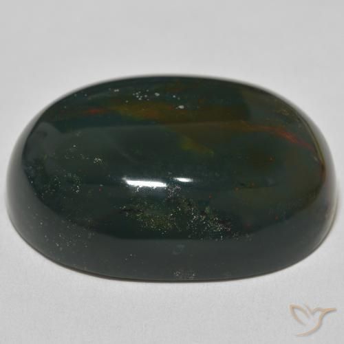 Pedra de Sangue Verde floresta Natural 88.29ct, oval, Opaco