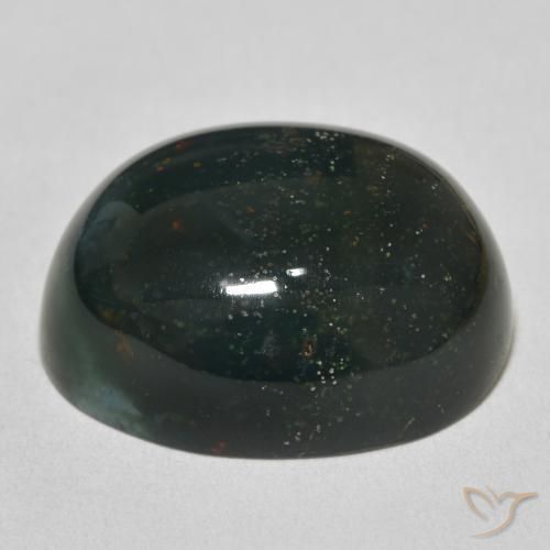 Pedra de Sangue Verde floresta Natural 32.86ct, oval, Opaco