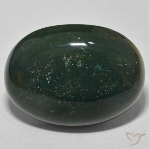 30.57ct Natural Verde Multicolor Pedra de Sangue, oval, Opaco