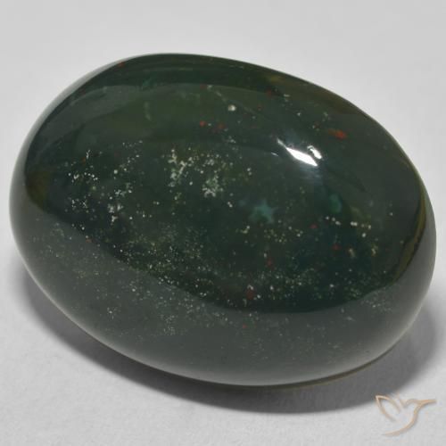 Pedra de Sangue Verde Multicolor Natural 30.57ct, oval, Opaco