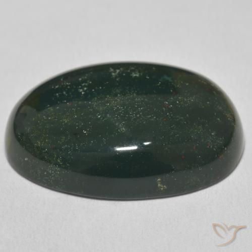Pedra de Sangue Verde Multicolor Natural 30.57ct, oval, Opaco