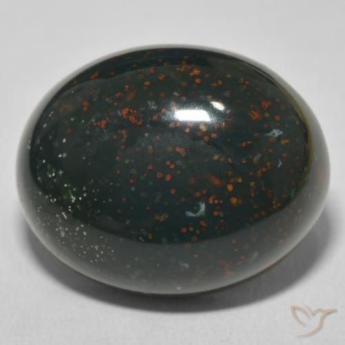 27.95ct Natural Verde Multicolor Pedra de Sangue, oval, Opaco