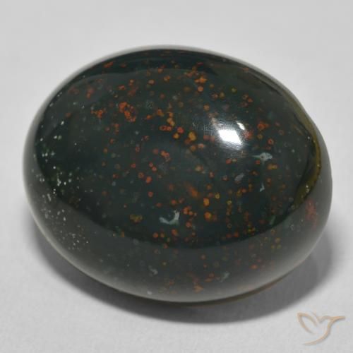 Pedra de Sangue Verde Multicolor Natural 27.95ct, oval, Opaco