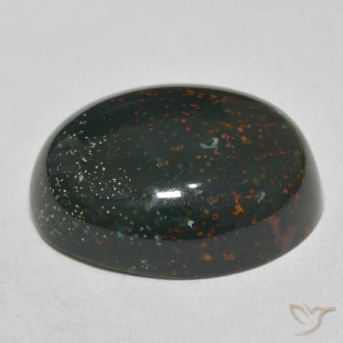 Pedra de Sangue Verde Multicolor Natural 27.95ct, oval, Opaco