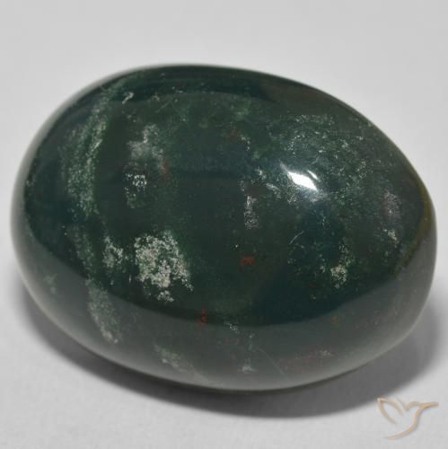 Pedra de Sangue verde escuro Natural 41.22ct, oval, Opaco