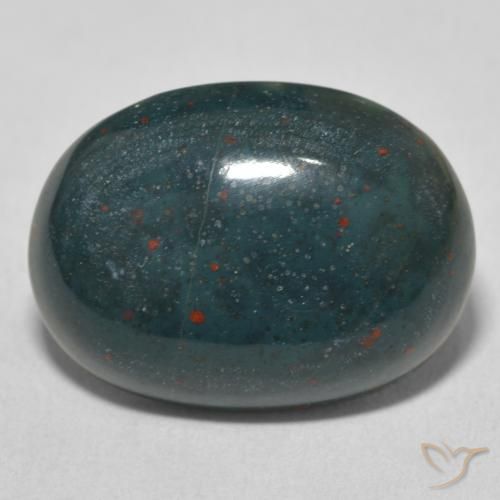 13.24ct Natural Verde escuro Pedra de Sangue, oval, Opaco