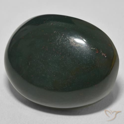 Pedra de Sangue verde escuro Natural 26.46ct, oval, Opaco