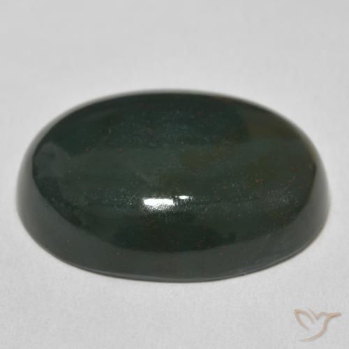 Pedra de Sangue verde escuro Natural 26.46ct, oval, Opaco
