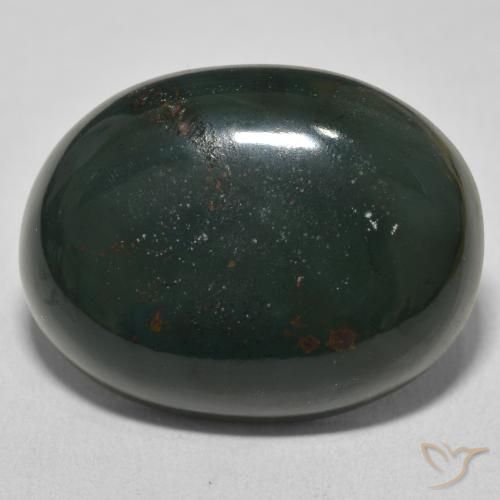 23.59ct Natural Verde escuro Pedra de Sangue, oval, Opaco