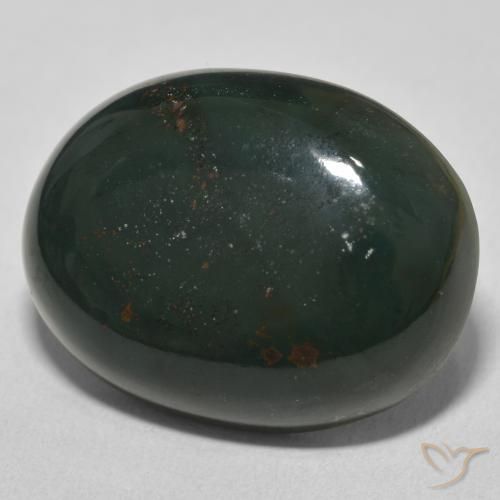 Pedra de Sangue Verde escuro Natural 23.59ct, oval, Opaco