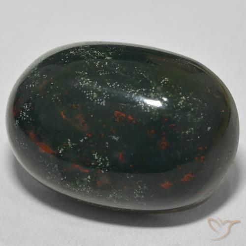 Pedra de Sangue Verde Multicolor Natural 30.81ct, oval, Opaco