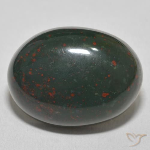 21.79ct Natural verde e vermelho Pedra de Sangue, oval, Opaco