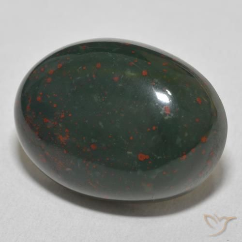 Pedra de Sangue verde e vermelho Natural 21.79ct, oval, Opaco