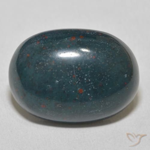 18.39ct Natural Verde azulado Pedra de Sangue, oval, Opaco