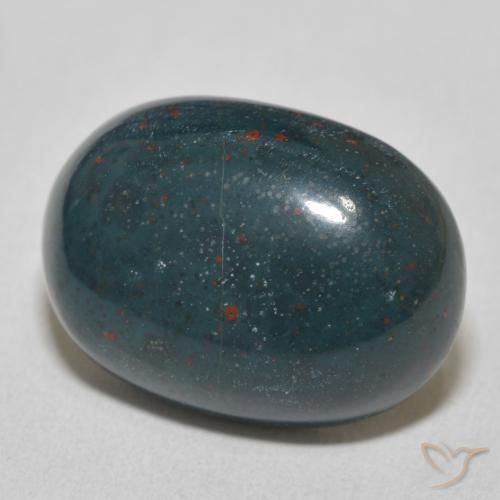 Pedra de Sangue Verde azulado Natural 18.39ct, oval, Opaco