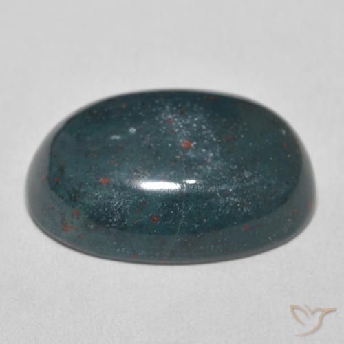 Pedra de Sangue Verde azulado Natural 18.39ct, oval, Opaco