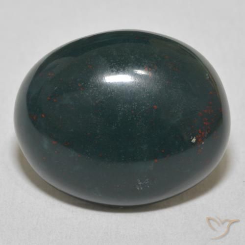 17.00ct Natural Verde escuro médio Pedra de Sangue, oval, Opaco