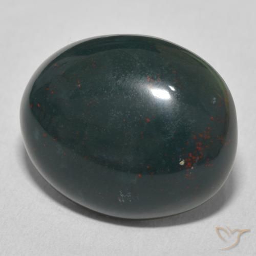 Pedra de Sangue Verde escuro médio Natural 17.00ct, oval, Opaco