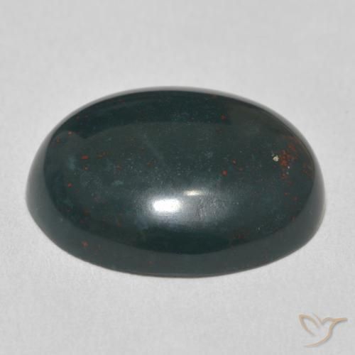 Pedra de Sangue Verde escuro médio Natural 17.00ct, oval, Opaco