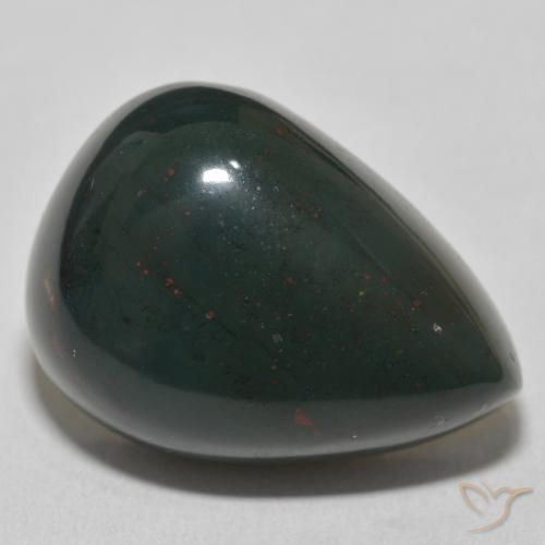 Pedra de Sangue Verde Multicolor Natural 32.84ct, Formato de pêra, Opaco
