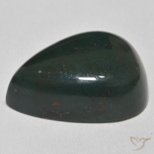Pedra de Sangue Verde Multicolor Natural 32.84ct, Formato de pêra, Opaco