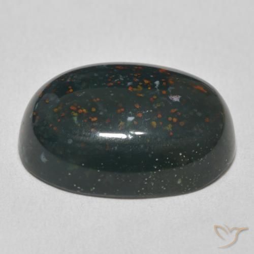 Pedra de Sangue Verde floresta Natural 19.08ct, oval, Opaco