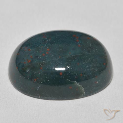Pedra de Sangue Verde Multicolor Natural 20.63ct, oval, Opaco
