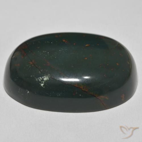 Pedra de Sangue Verde escuro Natural 102.70ct, oval, Opaco