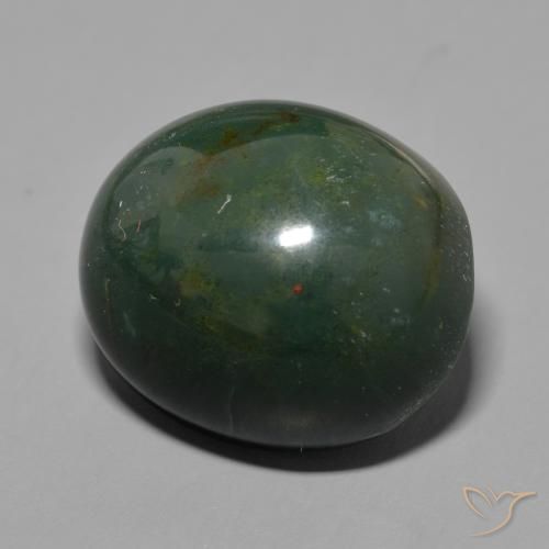 Pedra de Sangue Verde Terroso Natural 40.68ct, oval, Opaco