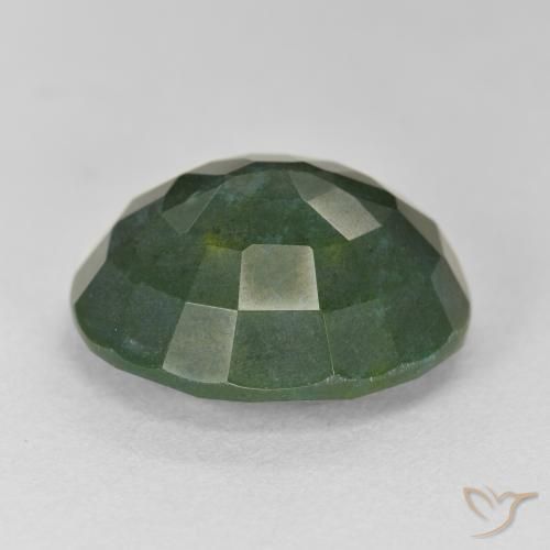 Pedra de Sangue verde quente Natural 11.88ct, oval, Opaco