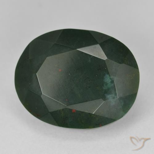 Pedra de Sangue Verde Multicolor Natural 21.50ct, oval, Opaco