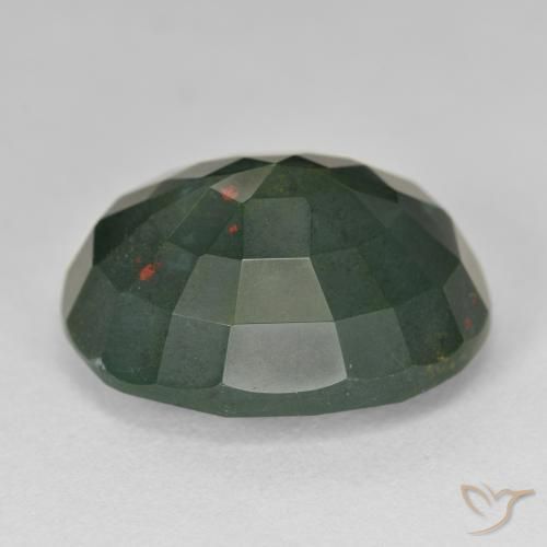 Pedra de Sangue Verde Multicolor Natural 21.50ct, oval, Opaco