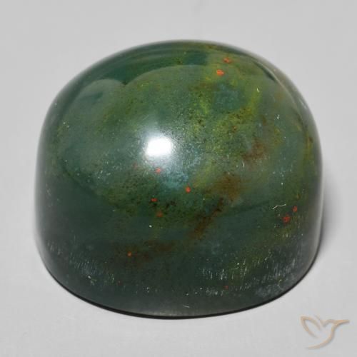 Pedra de Sangue verde com vermelho Natural 56.88ct, oval, Opaco