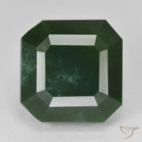 18.72ct Natural Verde escuro Pedra de Sangue, Corte Esmeralda, Opaco