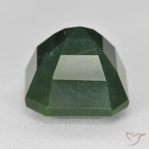 Pedra de Sangue Verde escuro Natural 18.72ct, Corte Octógono / Esmeralda, Opaco