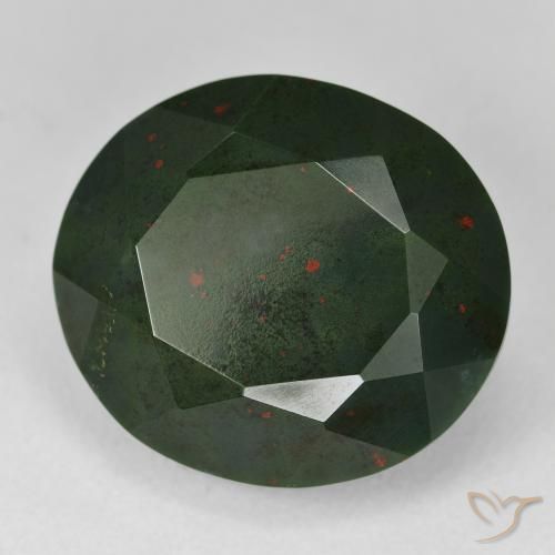 Pedra de Sangue Verde floresta Natural 23.63ct, oval, Opaco