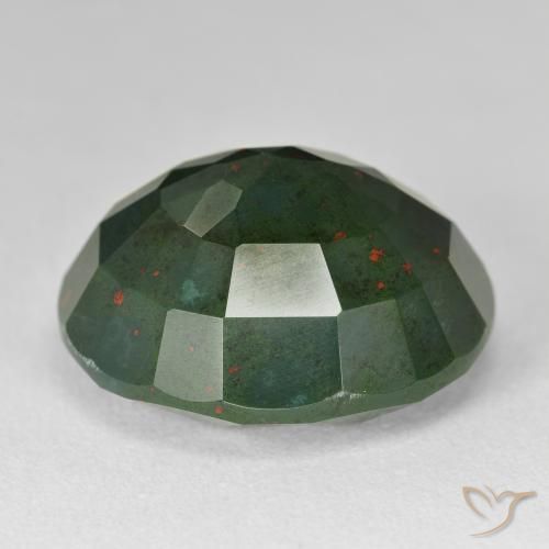 Pedra de Sangue Verde floresta Natural 23.63ct, oval, Opaco
