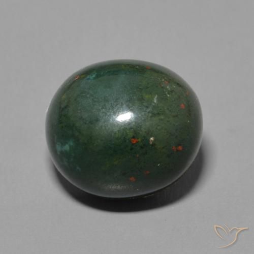 6.59ct Natural verde e vermelho Pedra de Sangue, oval, Opaco