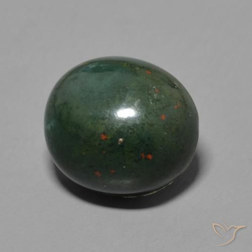 Pedra de Sangue verde e vermelho Natural 6.59ct, oval, Opaco