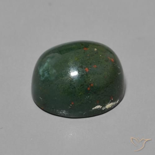Pedra de Sangue verde e vermelho Natural 6.59ct, oval, Opaco