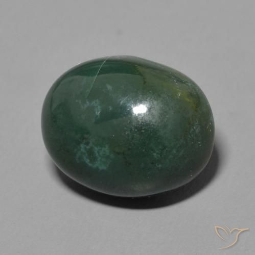 Pedra de Sangue Verde Terroso Natural 6.71ct, oval, Opaco