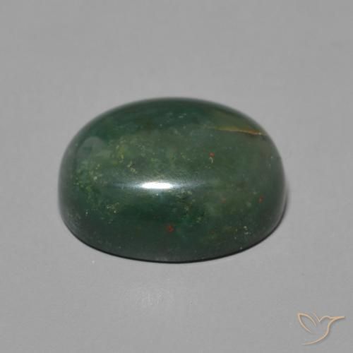Pedra de Sangue Verde médio Natural 5.96ct, oval, Opaco