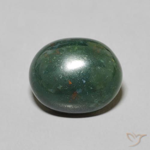 2.45ct Natural Verde médio Pedra de Sangue, oval, Opaco