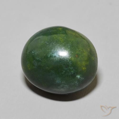 Pedra de Sangue verde escuro Natural 8.75ct, oval, Opaco